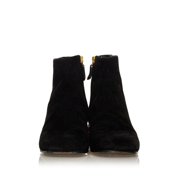 プラダ ビジュー ブーツ ブラック スウェード レディース PRADA 【中古】