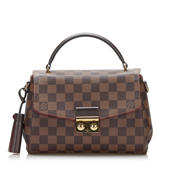 ルイ ヴィトン ダミエ クロワゼットPM ハンドバッグ ショルダーバッグ 2WAY N53000 ブラウン PVC レザー レディース LOUIS VUITTON 【中古】