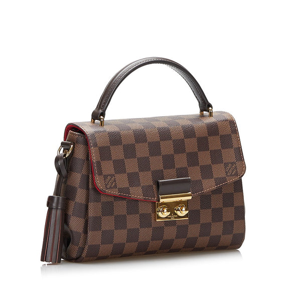 ルイ ヴィトン ダミエ クロワゼットPM ハンドバッグ ショルダーバッグ 2WAY N53000 ブラウン PVC レザー レディース LOUIS VUITTON 【中古】