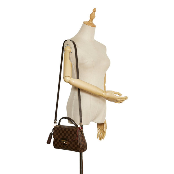 ルイ ヴィトン ダミエ クロワゼットPM ハンドバッグ ショルダーバッグ 2WAY N53000 ブラウン PVC レザー レディース LOUIS VUITTON 【中古】