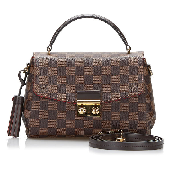 ルイ ヴィトン ダミエ クロワゼットPM ハンドバッグ ショルダーバッグ 2WAY N53000 ブラウン PVC レザー レディース LOUIS VUITTON 【中古】