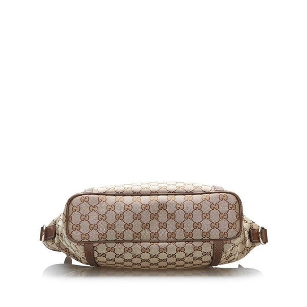 グッチ GGキャンバス トートバッグ ショルダーバッグ 2WAY 388929 ベージュ ブラウン キャンバス レザー レディース GUCCI 【中古】