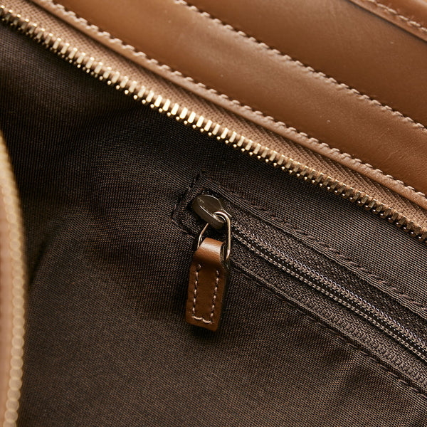 グッチ GGキャンバス トートバッグ ショルダーバッグ 2WAY 388929 ベージュ ブラウン キャンバス レザー レディース GUCCI 【中古】