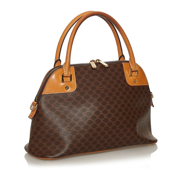 セリーヌ マカダム ブラウン PVC レザー ハンドバッグ ショルダーバッグ 2WAY レディース CELINE 【中古】