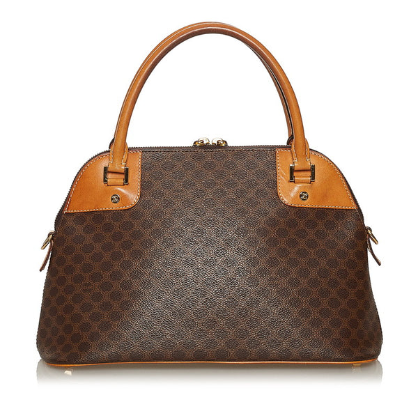 セリーヌ マカダム ブラウン PVC レザー ハンドバッグ ショルダーバッグ 2WAY レディース CELINE 【中古】