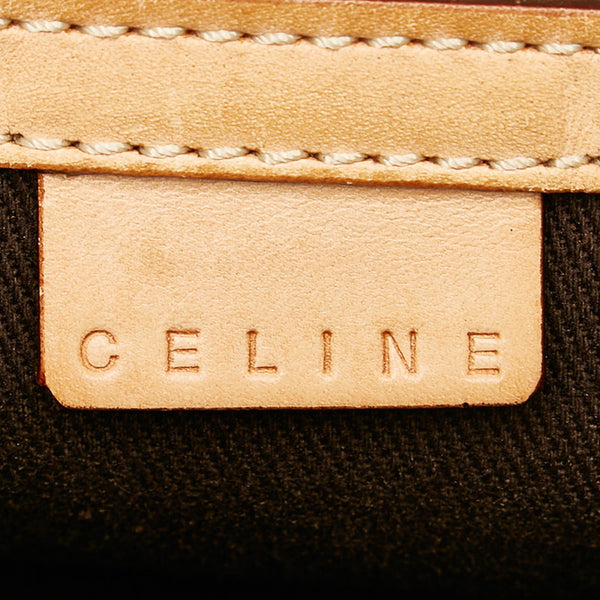 セリーヌ マカダム ブラウン PVC レザー ハンドバッグ ショルダーバッグ 2WAY レディース CELINE 【中古】