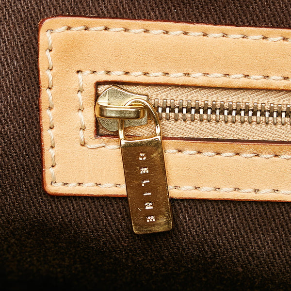 セリーヌ マカダム ブラウン PVC レザー ハンドバッグ ショルダーバッグ 2WAY レディース CELINE 【中古】