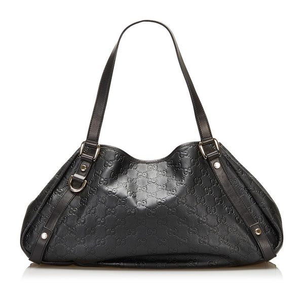グッチ グッチシマ アビー ハンドバッグ ショルダーバッグ 130736 ブラック レザー レディース GUCCI 【中古】