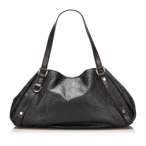 グッチ グッチシマ アビー ハンドバッグ ショルダーバッグ 130736 ブラック レザー レディース GUCCI 【中古】