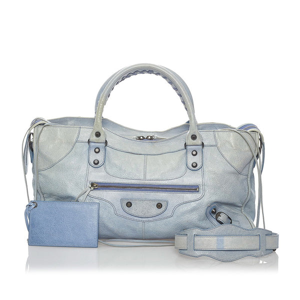 バレンシアガ ジャイアント シティ 168028 4360 ライトブルー レザー ハンドバッグ ショルダーバッグ 2WAY レディース BALENCIAGA 【中古】