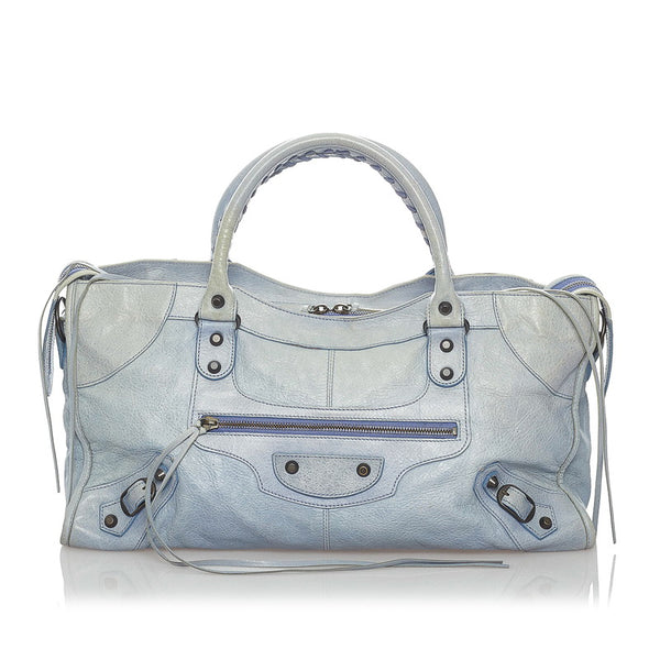 バレンシアガ ジャイアント シティ 168028 4360 ライトブルー レザー ハンドバッグ ショルダーバッグ 2WAY レディース BALENCIAGA 【中古】
