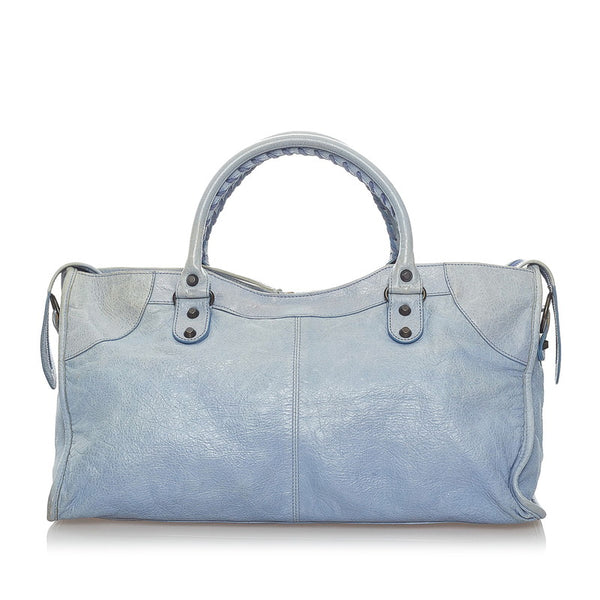 バレンシアガ ジャイアント シティ 168028 4360 ライトブルー レザー ハンドバッグ ショルダーバッグ 2WAY レディース BALENCIAGA 【中古】