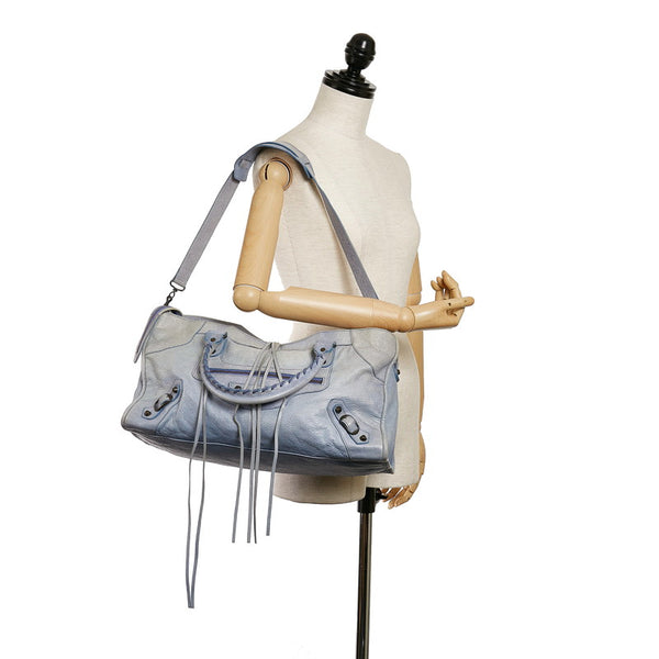 バレンシアガ ジャイアント シティ 168028 4360 ライトブルー レザー ハンドバッグ ショルダーバッグ 2WAY レディース BALENCIAGA 【中古】