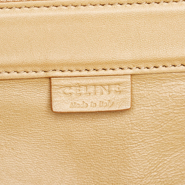 セリーヌ ホリゾンタルカバ トートバッグ ベージュ レザー レディース CELINE 【中古】