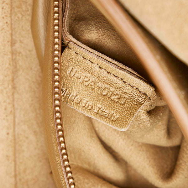 セリーヌ ホリゾンタルカバ トートバッグ ベージュ レザー レディース CELINE 【中古】