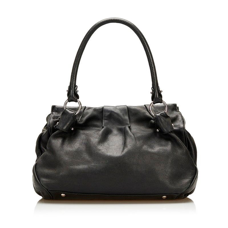 サルヴァトーレフェラガモ ガンチーニ ハンドバッグ EY-21 A066 ブラック レザー レディース Salvatore Ferragamo 【中古】