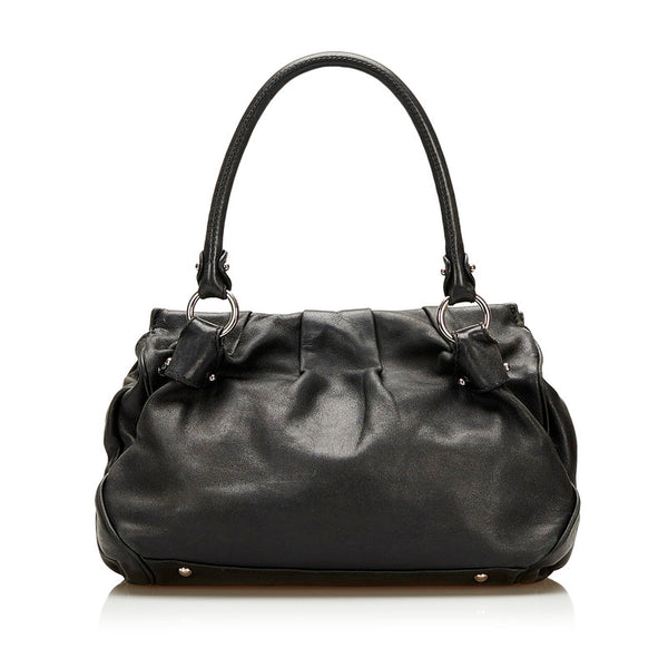 サルヴァトーレフェラガモ ガンチーニ ハンドバッグ EY-21 A066 ブラック レザー レディース Salvatore Ferragamo 【中古】