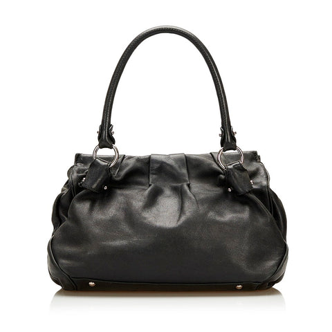 サルヴァトーレフェラガモ ガンチーニ ハンドバッグ EY-21 A066 ブラック レザー レディース Salvatore Ferragamo 【中古】