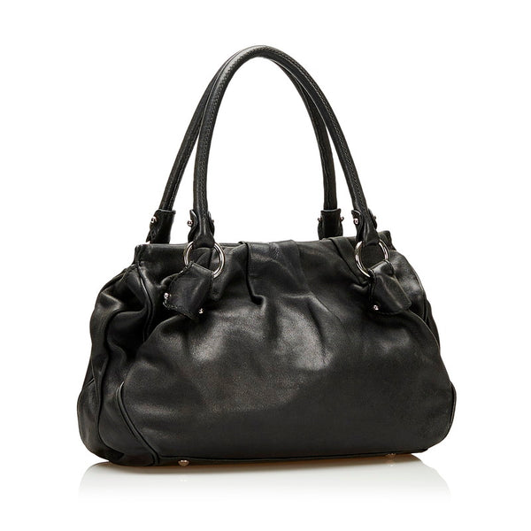 サルヴァトーレフェラガモ ガンチーニ ハンドバッグ EY-21 A066 ブラック レザー レディース Salvatore Ferragamo 【中古】