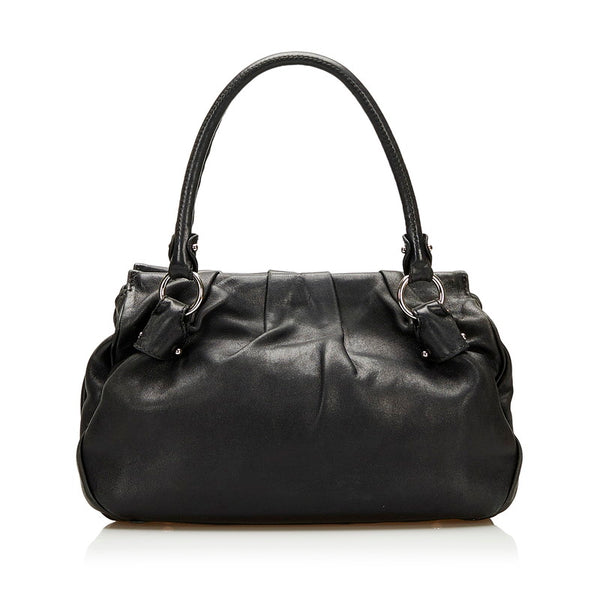 サルヴァトーレフェラガモ ガンチーニ ハンドバッグ EY-21 A066 ブラック レザー レディース Salvatore Ferragamo 【中古】