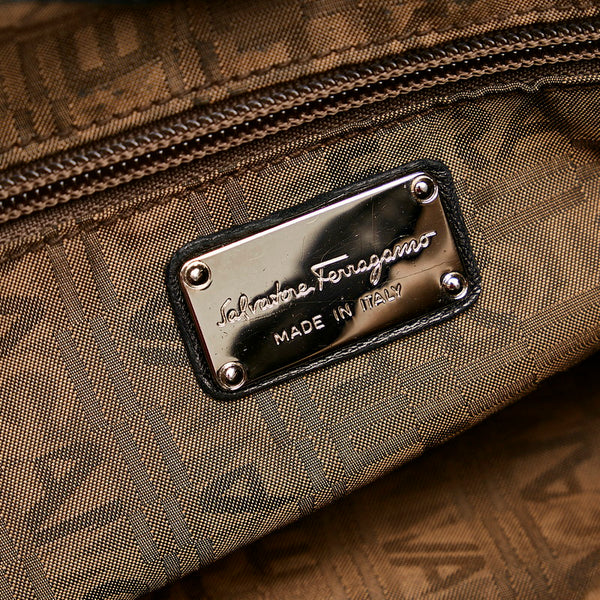 サルヴァトーレフェラガモ ガンチーニ ハンドバッグ EY-21 A066 ブラック レザー レディース Salvatore Ferragamo 【中古】