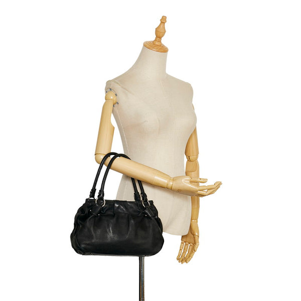 サルヴァトーレフェラガモ ガンチーニ ハンドバッグ EY-21 A066 ブラック レザー レディース Salvatore Ferragamo 【中古】