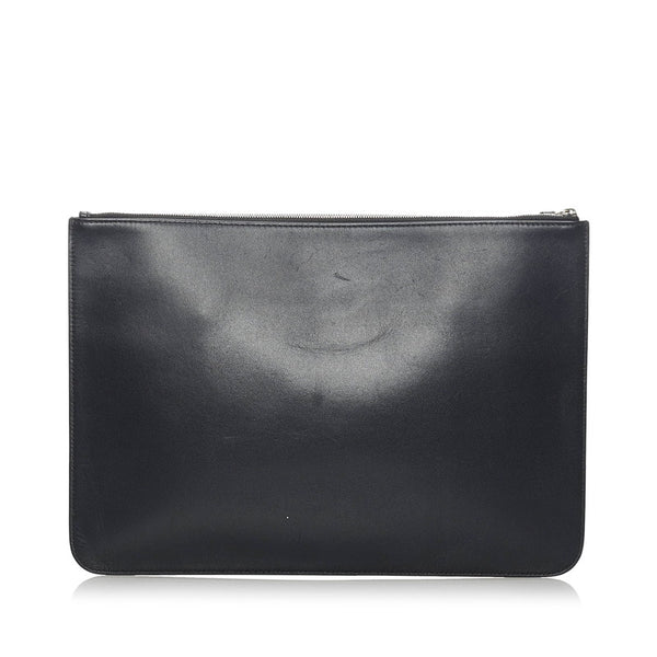 バレンシアガ ロゴ クラッチバッグ 630626 ブラック レザー メンズ BALENCIAGA 【中古】