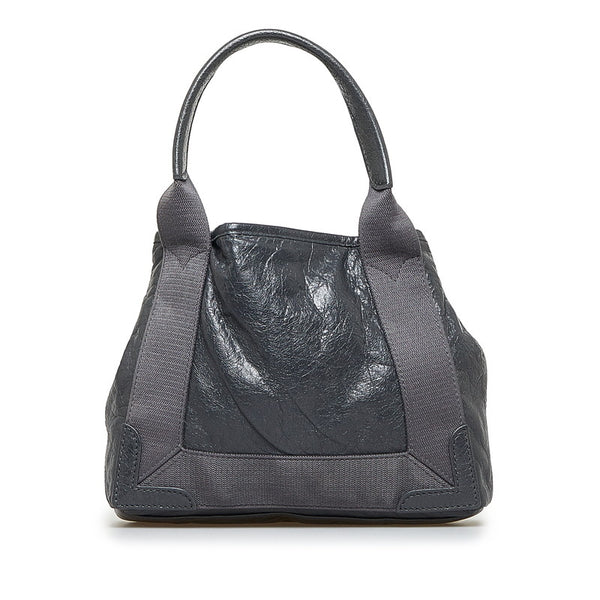 バレンシアガ ネイビーカバスXS ハンドバッグ ショルダーバッグ 2WAY 390346 グレー レザー レディース BALENCIAGA 【中古】