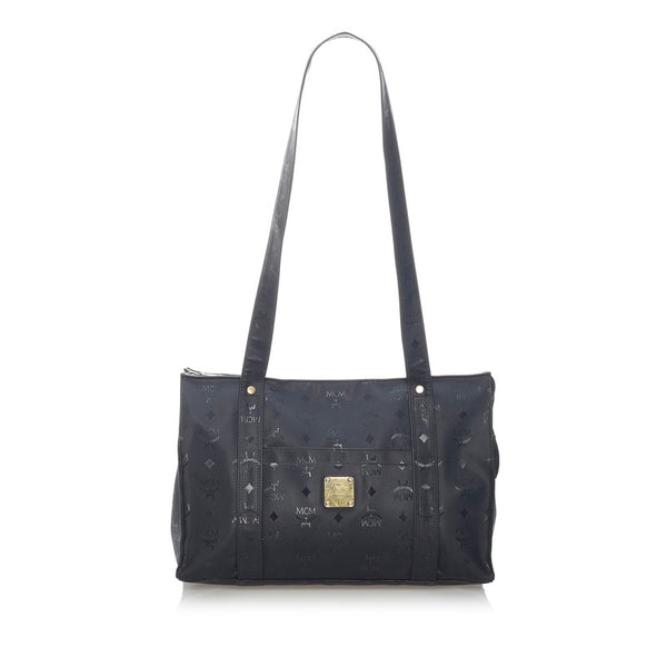 エム シー エム ヴィセトス ロゴグラム トートバッグ ブラック PVC レディース MCM 【中古】