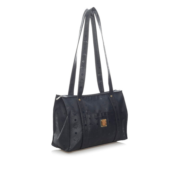 エム シー エム ヴィセトス ロゴグラム トートバッグ ブラック PVC レディース MCM 【中古】