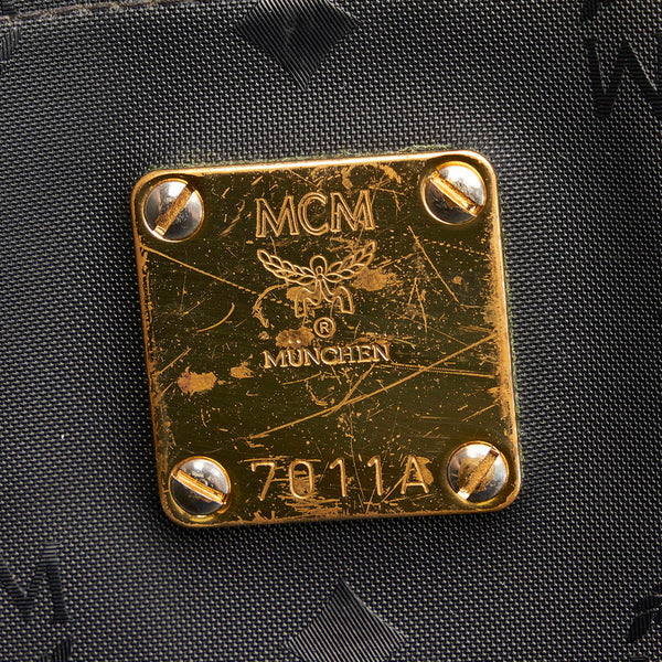 エム シー エム ヴィセトス ロゴグラム トートバッグ ブラック PVC レディース MCM 【中古】