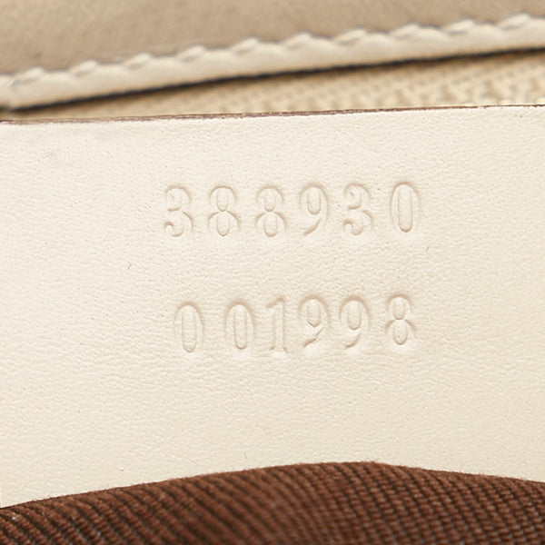 グッチ 斜め掛け ショルダーバッグ  388930 ベージュ ホワイト キャンバス レザー レディース GUCCI 【中古】