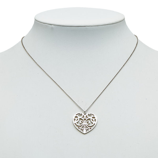 ティファニー ハート アラベスク チェーン ネックレス シルバー メタル レディース TIFFANY&Co. 【中古】