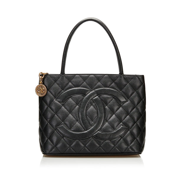 シャネル マトラッセ 復刻トート ハンドバッグ トートバッグ ブラック ゴールド キャビアスキン レディース CHANEL 【中古】