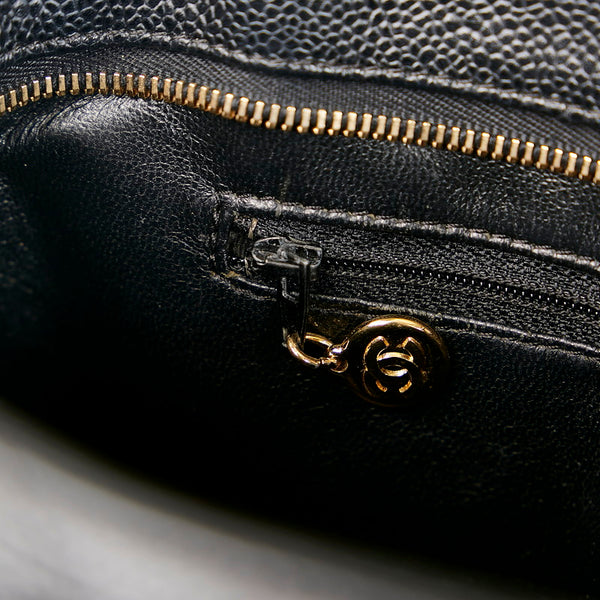 シャネル マトラッセ 復刻トート ハンドバッグ トートバッグ ブラック ゴールド キャビアスキン レディース CHANEL 【中古】