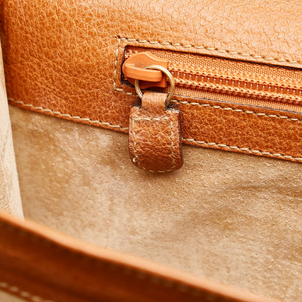 グッチ バンブー ビジネスバッグ ブリーフケース 0151046 ブラウン レザー メンズ GUCCI 【中古】