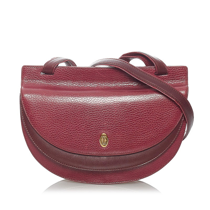 カルティエ マスト トリニティー 斜め掛け ショルダーバッグ ボルドー レザー レディース CARTIER 【中古】