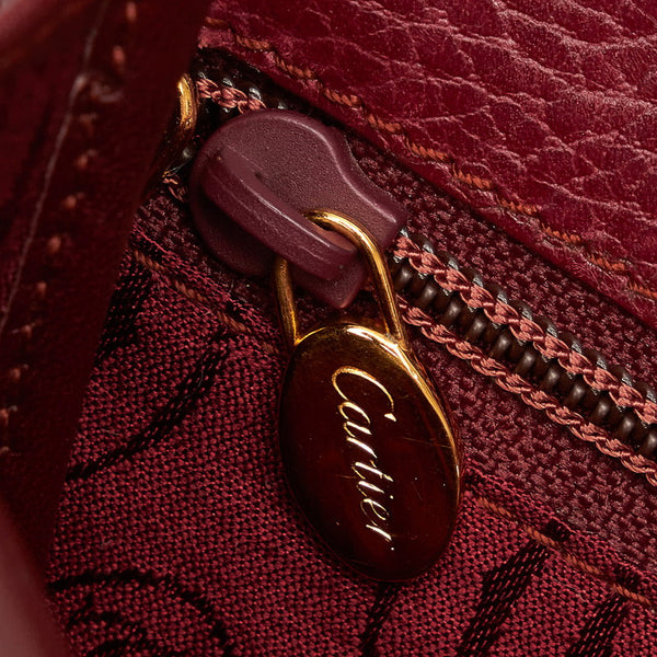 カルティエ マスト トリニティー 斜め掛け ショルダーバッグ ボルドー レザー レディース CARTIER 【中古】