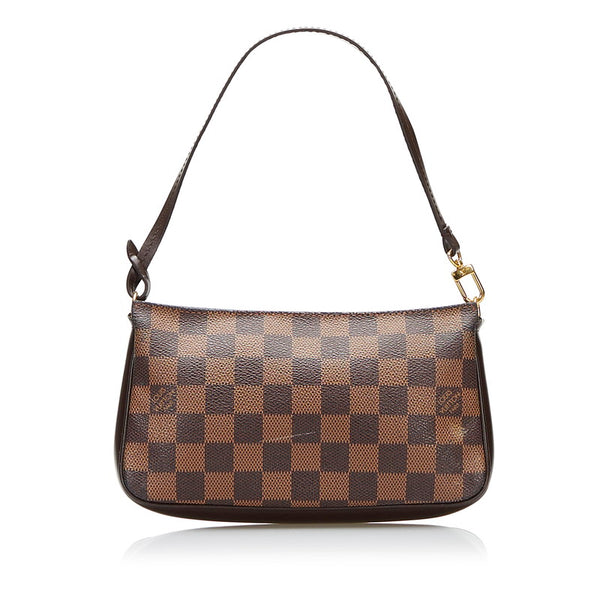 ルイ ヴィトン ダミエ ナヴォナ ポーチ アクセサリーポーチ N51983 エベヌ ブラウン PVC レザー レディース LOUIS VUITTON 【中古】