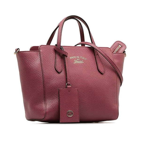 グッチ スウィングトート ハンドバッグ ショルダーバッグ 2WAY 368827 ピンク レザー レディース GUCCI 【中古】