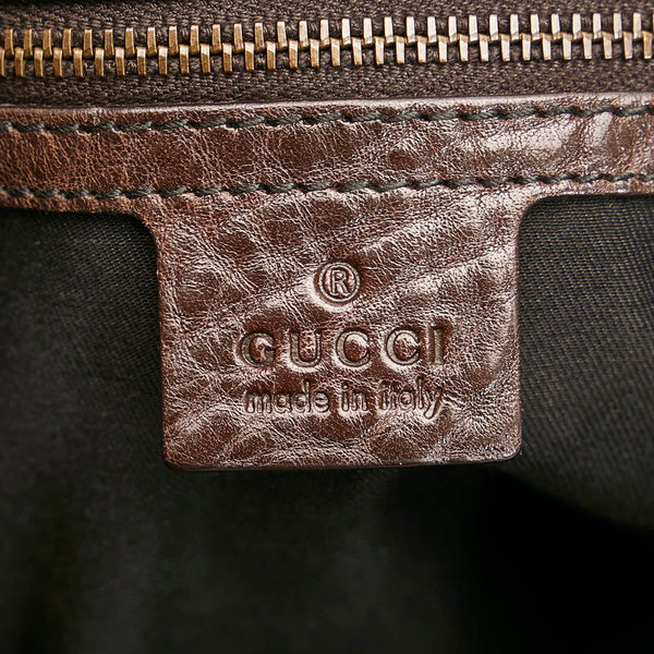 グッチ ホースビット ショルダーバッグ 203546 ダークブラウン スウェード レザー レディース GUCCI 【中古】