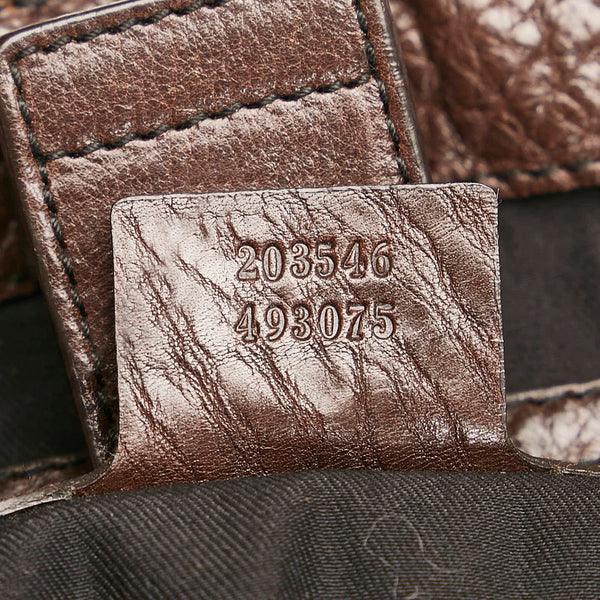 グッチ ホースビット ショルダーバッグ 203546 ダークブラウン スウェード レザー レディース GUCCI 【中古】