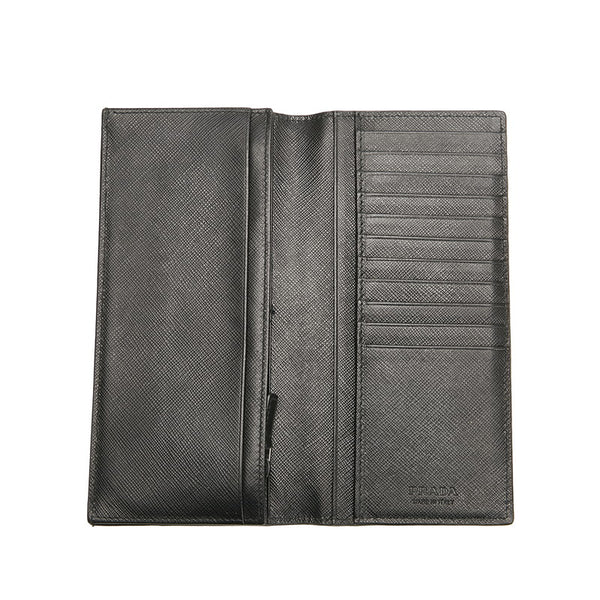 プラダ サフィアーノ 長財布 2MV836 ブラック NERO レザー メンズ PRADA 【中古】