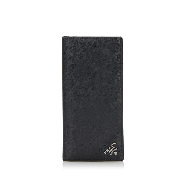 プラダ サフィアーノ 長財布 2MV836 ブラック NERO レザー メンズ PRADA 【中古】