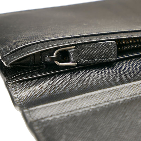 プラダ サフィアーノ 長財布 2MV836 ブラック NERO レザー メンズ PRADA 【中古】