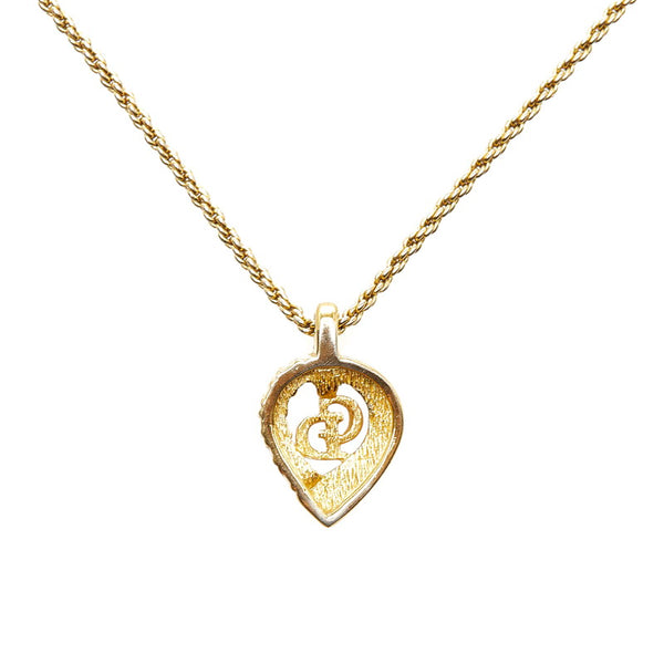 クリスチャンディオール ラインストーン ネックレス ゴールド メッキ レディース Christian Dior 【中古】