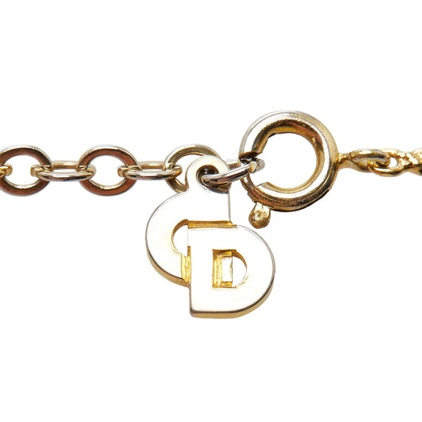 クリスチャンディオール ラインストーン ネックレス ゴールド メッキ レディース Christian Dior 【中古】