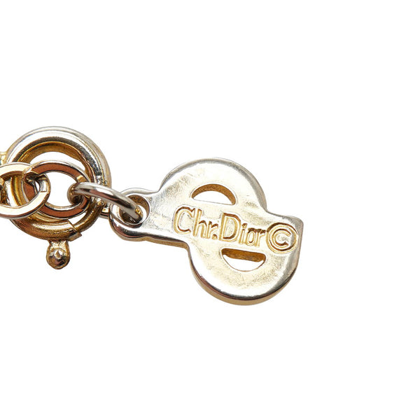 クリスチャンディオール ラインストーン ネックレス ゴールド メッキ レディース Christian Dior 【中古】