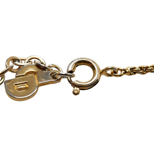 クリスチャンディオール ラインストーン ネックレス ゴールド メッキ レディース Christian Dior 【中古】