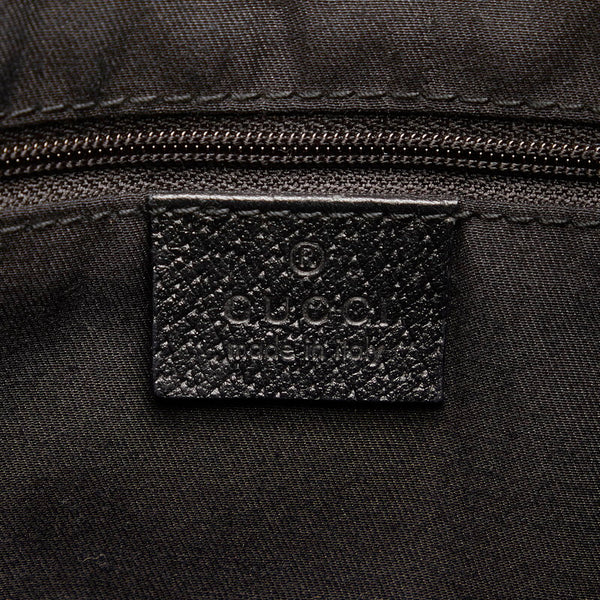 グッチ GGキャンバス アビー ハンドバッグ ショルダーバッグ 130737 ブラック キャンバス レザー レディース GUCCI 【中古】